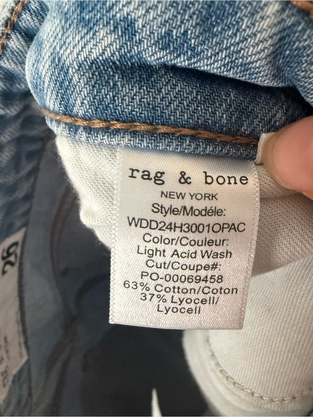 Rag & Bone Jeans Lori Mid-Rise Wide Leg in Light Acid Wash - Picture 8 of 9